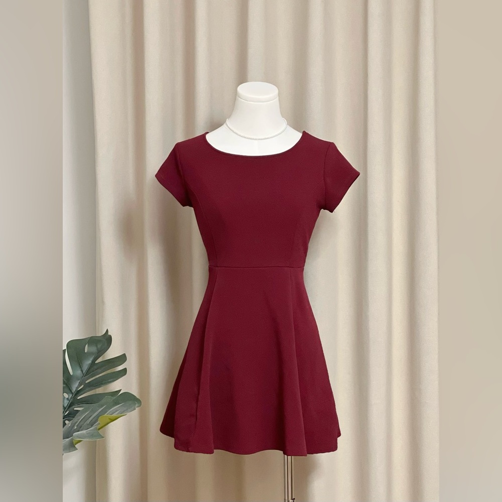 Ambiance Burgundy Skater Dress